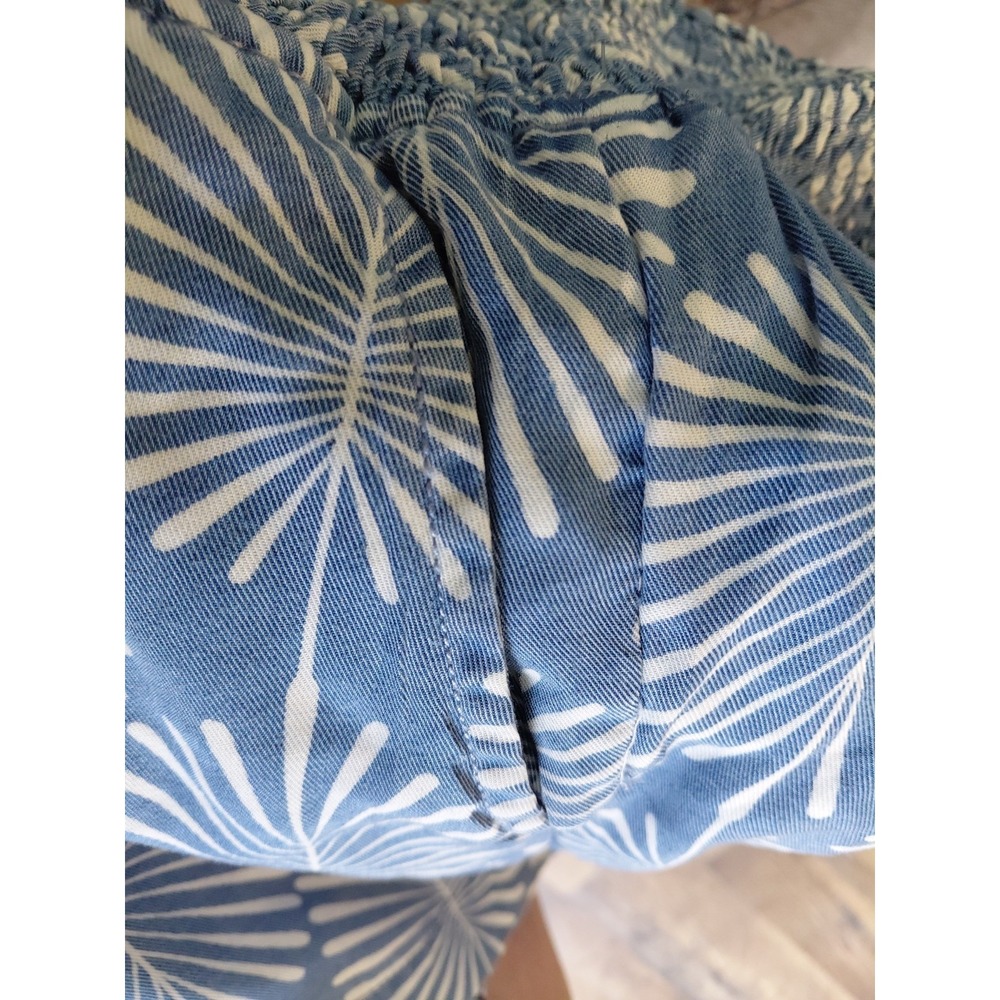joie women paperbag Y2k Chambray & white Pattern pull-on floral lyocell shorts L - Picture 6 of 8